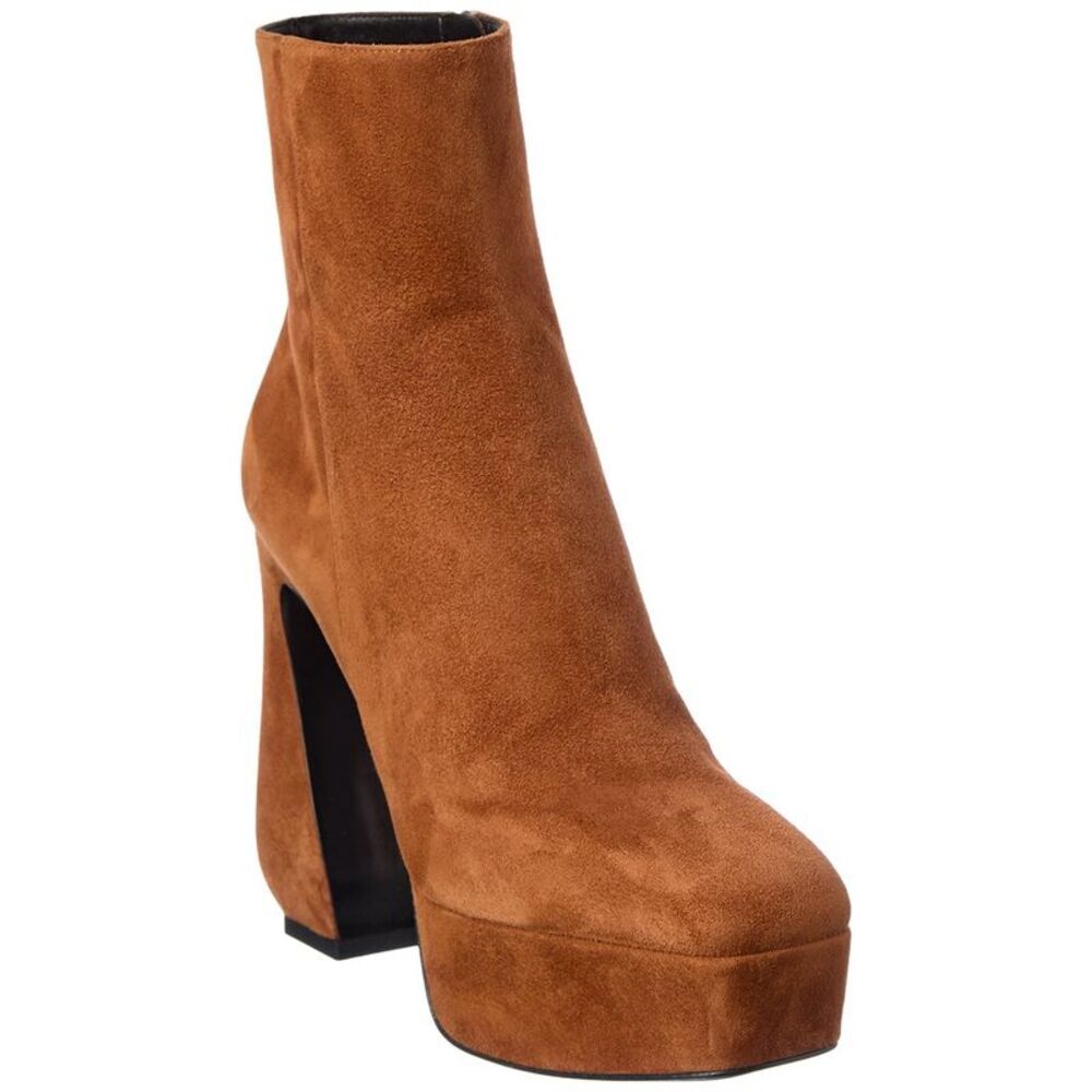 Sergio Rossi 85 Suede Platform Bootie, Brown